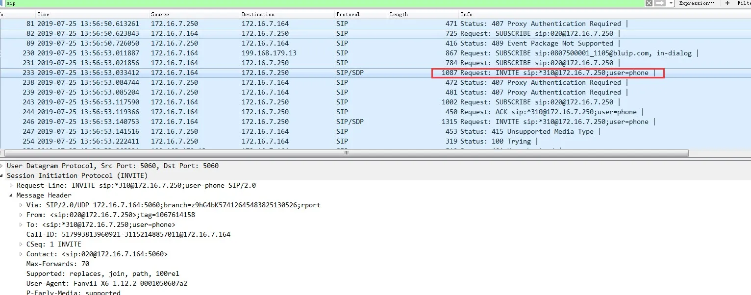 Phone enables or disables DND and sends INVITE to the server
