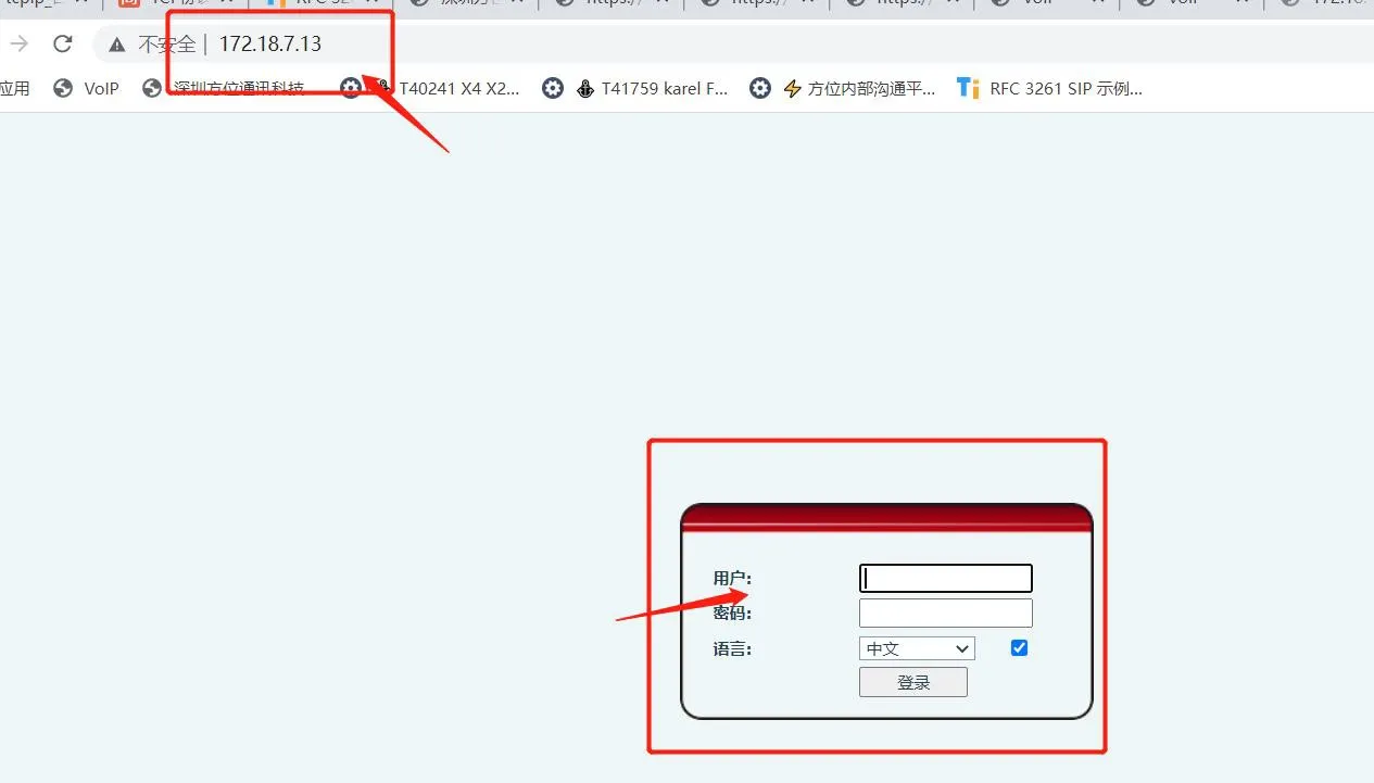 在網頁介面中輸入IP位址