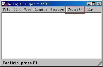進入 FTP 軟體中的 Security 選單