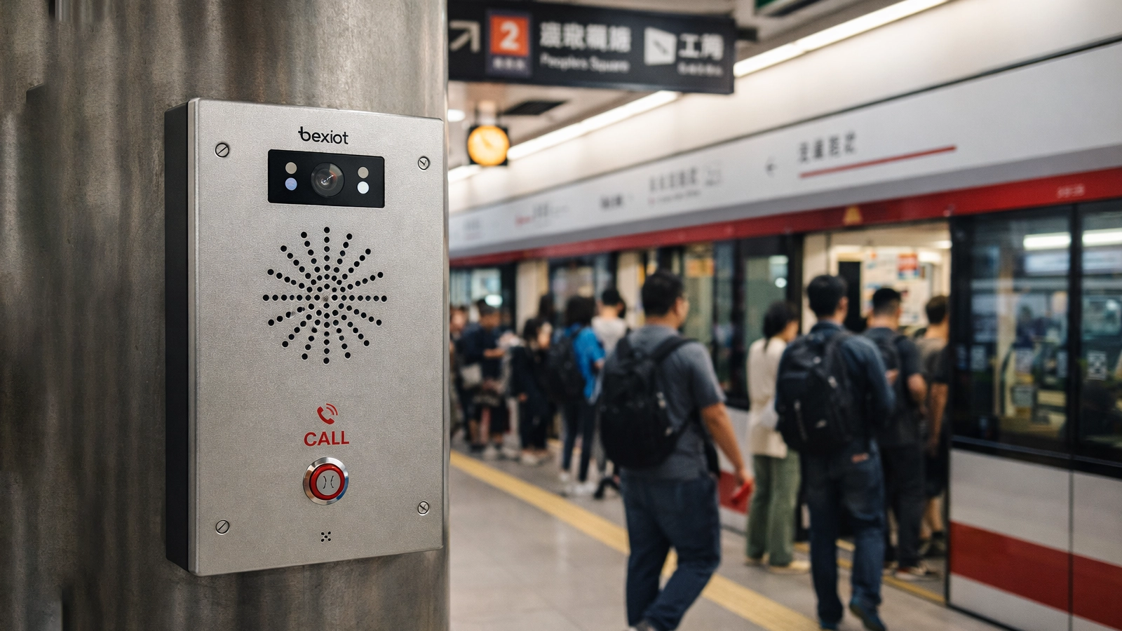 適用於鐵路和地鐵車站的乘客求助點和緊急通訊架構,包含對講機、PA/VA、CCTV、控制室和調度整合