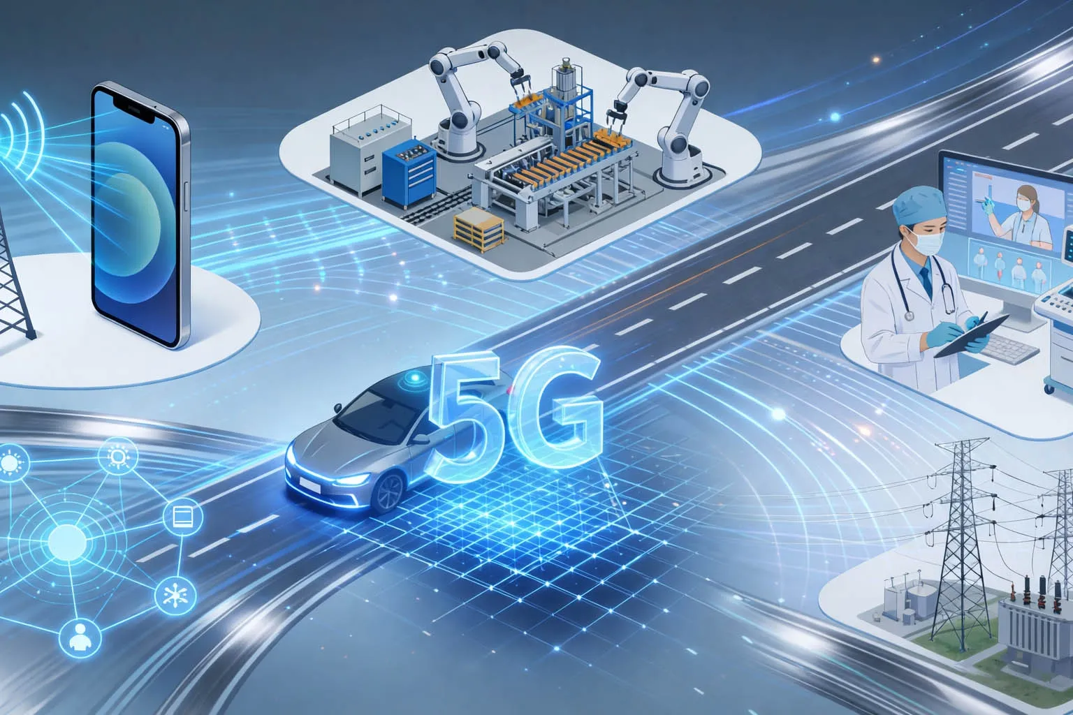 5G應用於行動寬頻、智慧工業、運輸、醫療、公用事業以及大規模物聯網環境,在這些環境中,覆蓋、移動性、容量和低延遲需要共同運作。 5G應用於行動寬頻、智慧工業、運輸、醫療、公用事業以及大規模物聯網環境,在這些環境中,覆蓋、移動性、容量和低延遲需要共同運作。