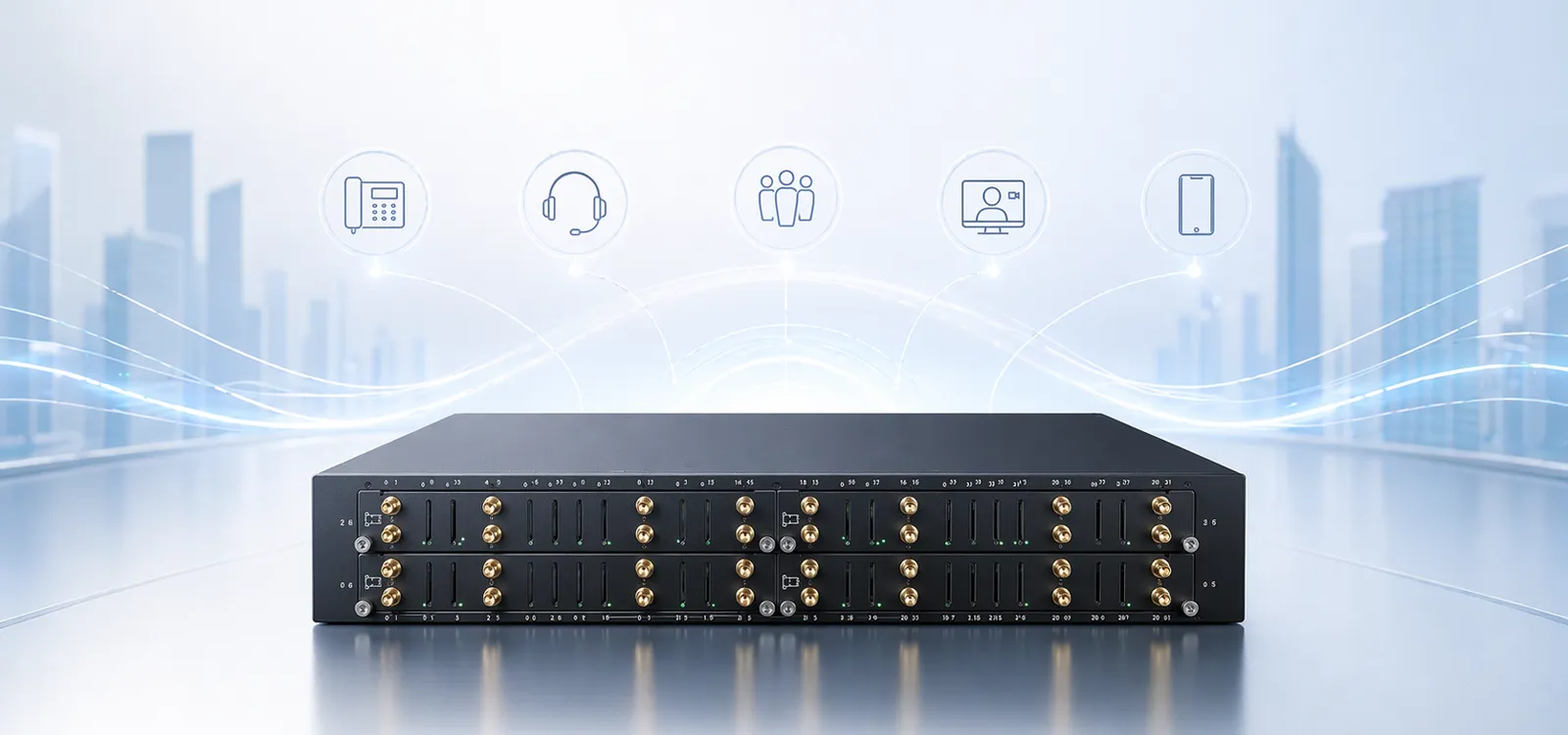 Becke Telcom 32通道GOIP閘道器 適用於SIP語音、簡訊與行動中繼