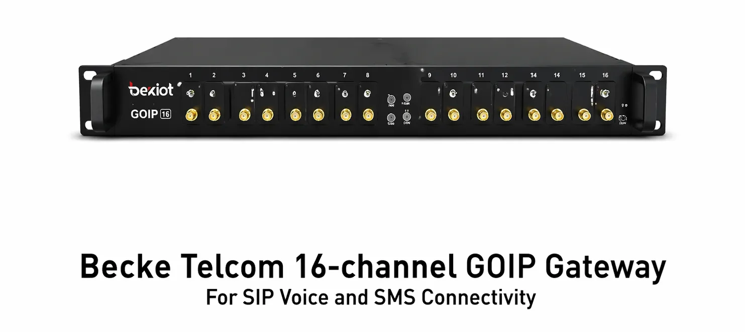 Becke Telcom 16通道GOIP閘道器 適用於SIP語音與SMS連線