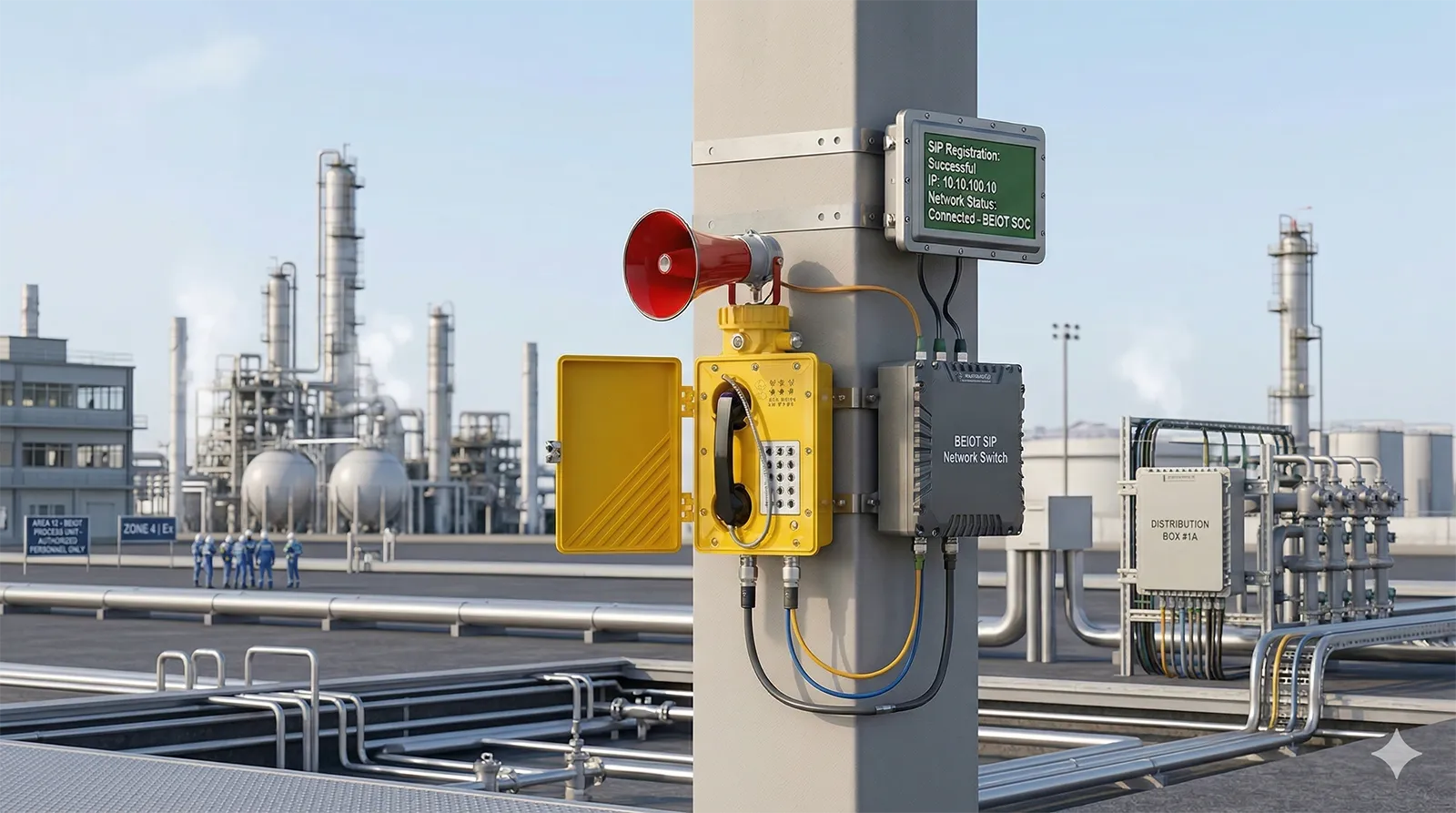 連接到工業 IP 通訊網路的防爆 SIP 電話機