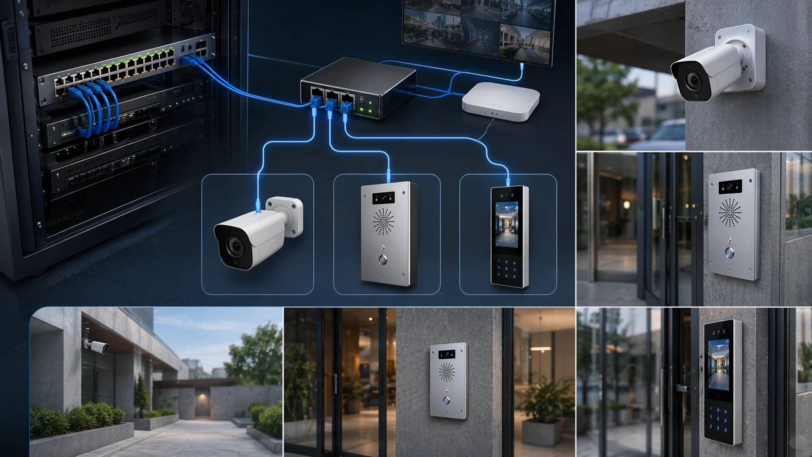 用於場所內 IP 攝影機、對講機終端與門禁設備部署的 IEEE 802.3af PoE