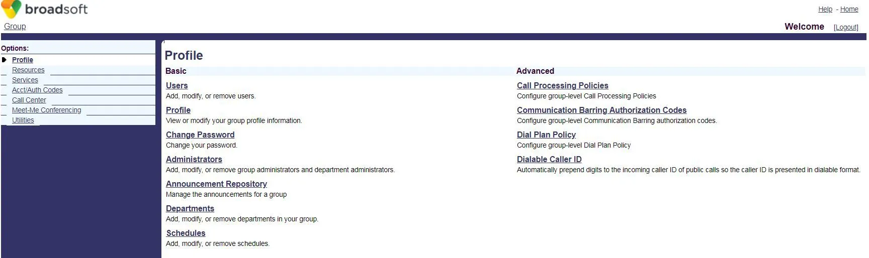 BroadWorks Login Page