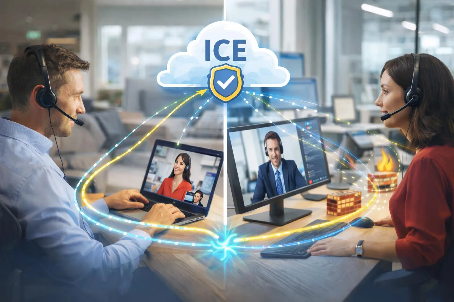 ICE 用於 WebRTC、SIP 通話、雲端媒體、視訊協作，以及跨瀏覽器、行動與企業網路的低延遲通訊