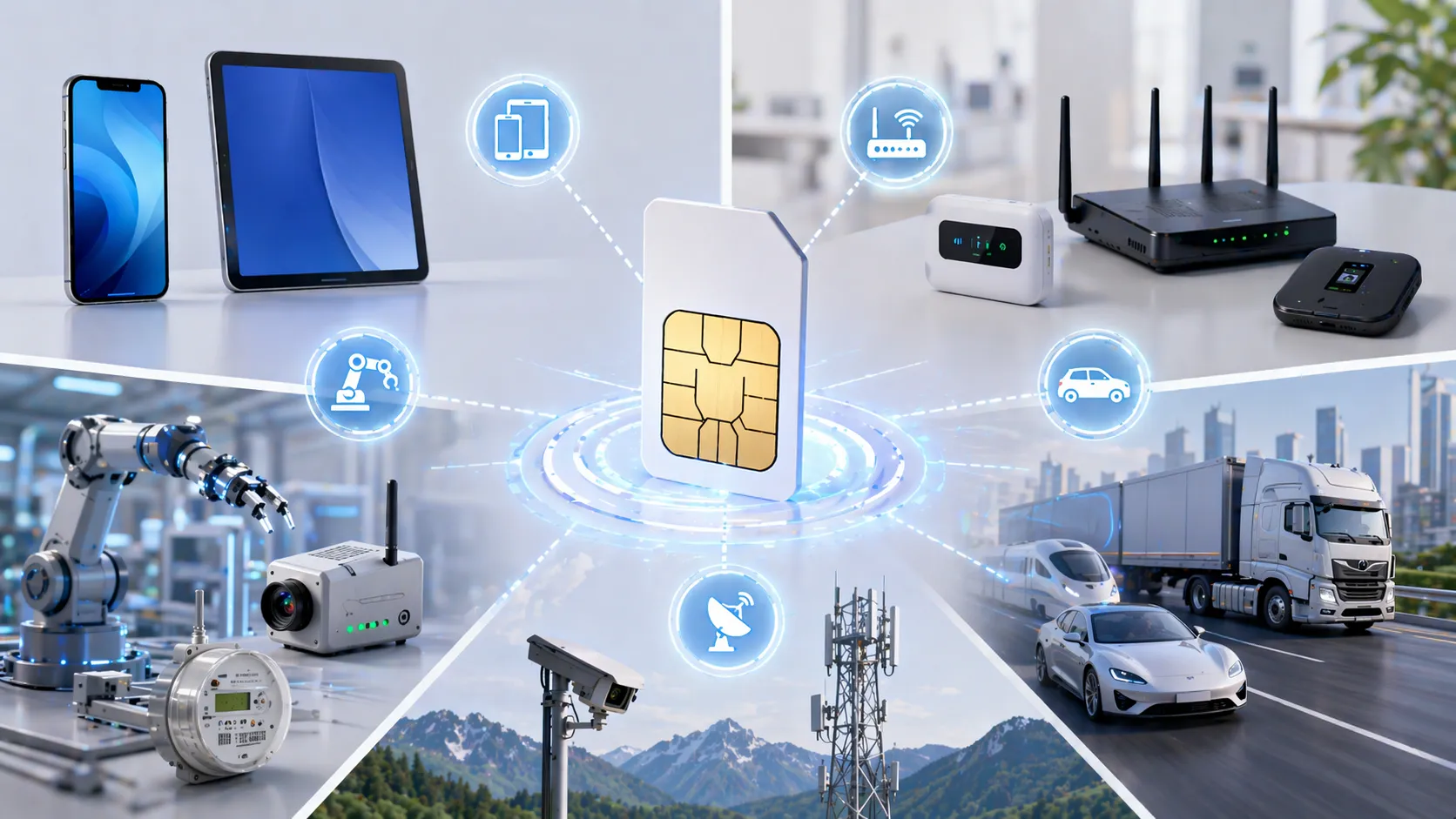SIM卡應用：智慧手機、路由器、物聯網裝置與工業閘道器