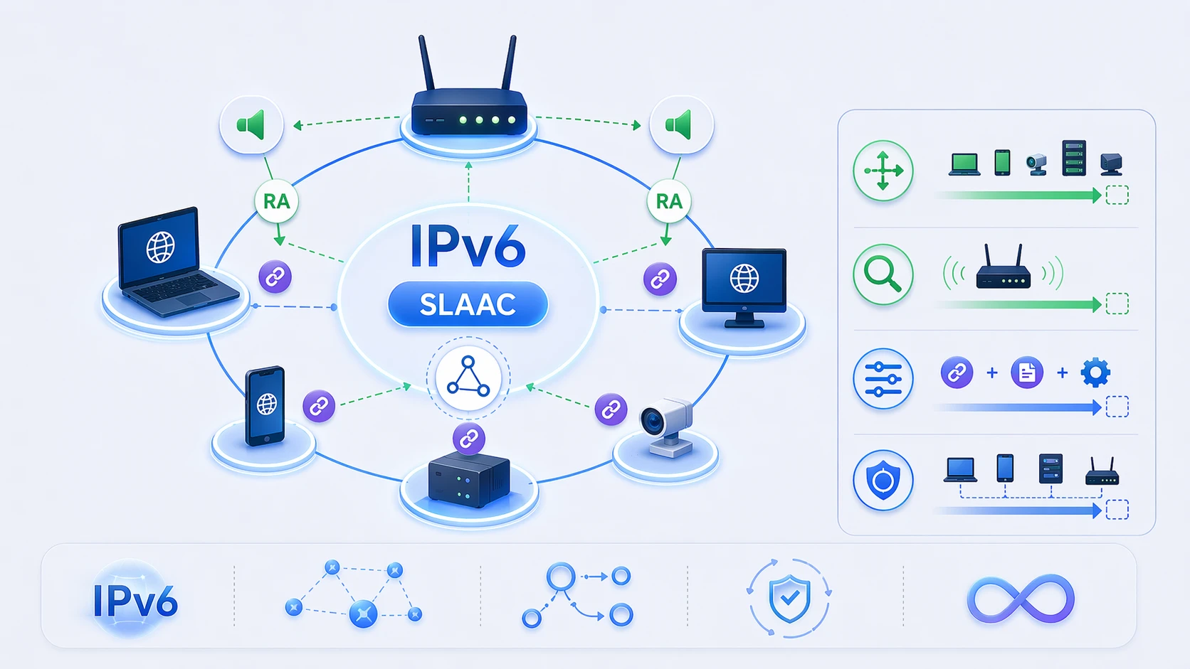 IPv6 SLAAC 優勢展示自動主機設定減少手動工作和可擴充位址建立
