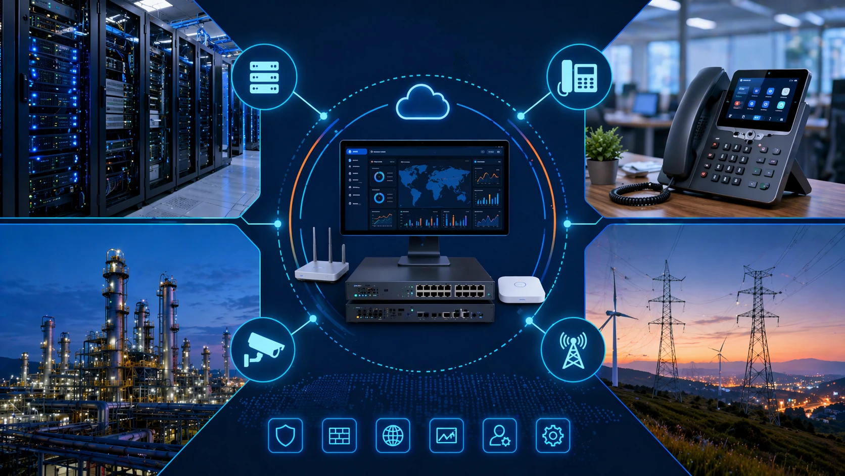 網頁管理應用於交換器、防火牆、VoIP 系統、工業閘道器與分散式設施設備
