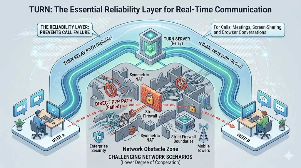 TURN（NAT 中繼穿透協定）是什麼？用途、運作原理與應用場域