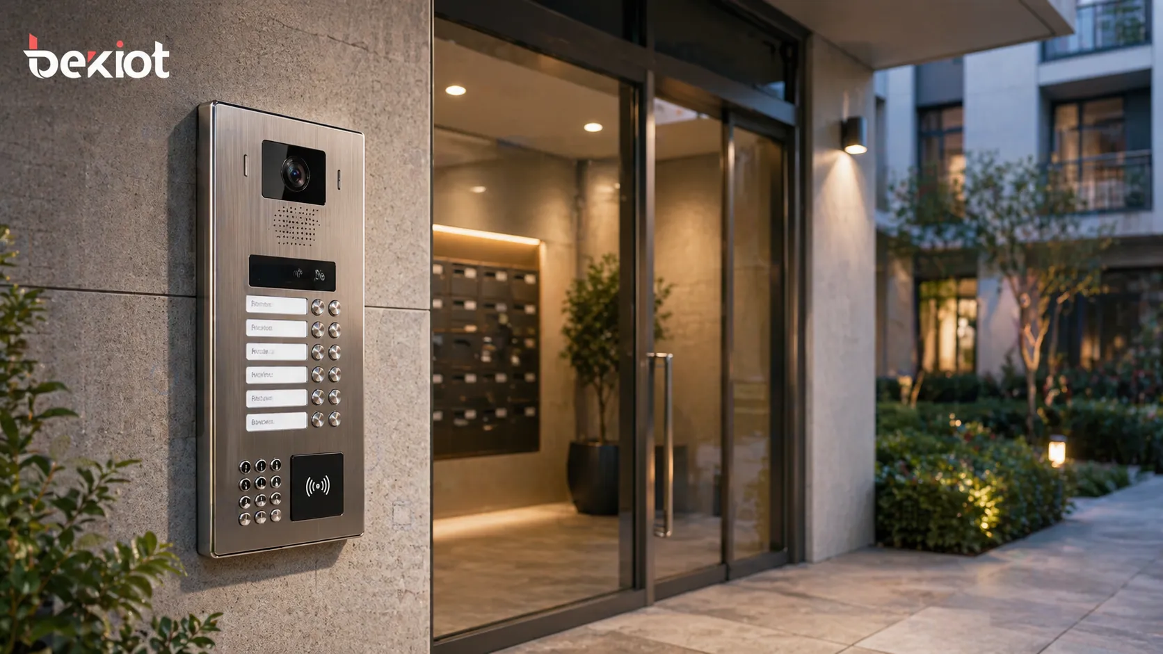 多住戶公寓入口處的壁掛式對講系統