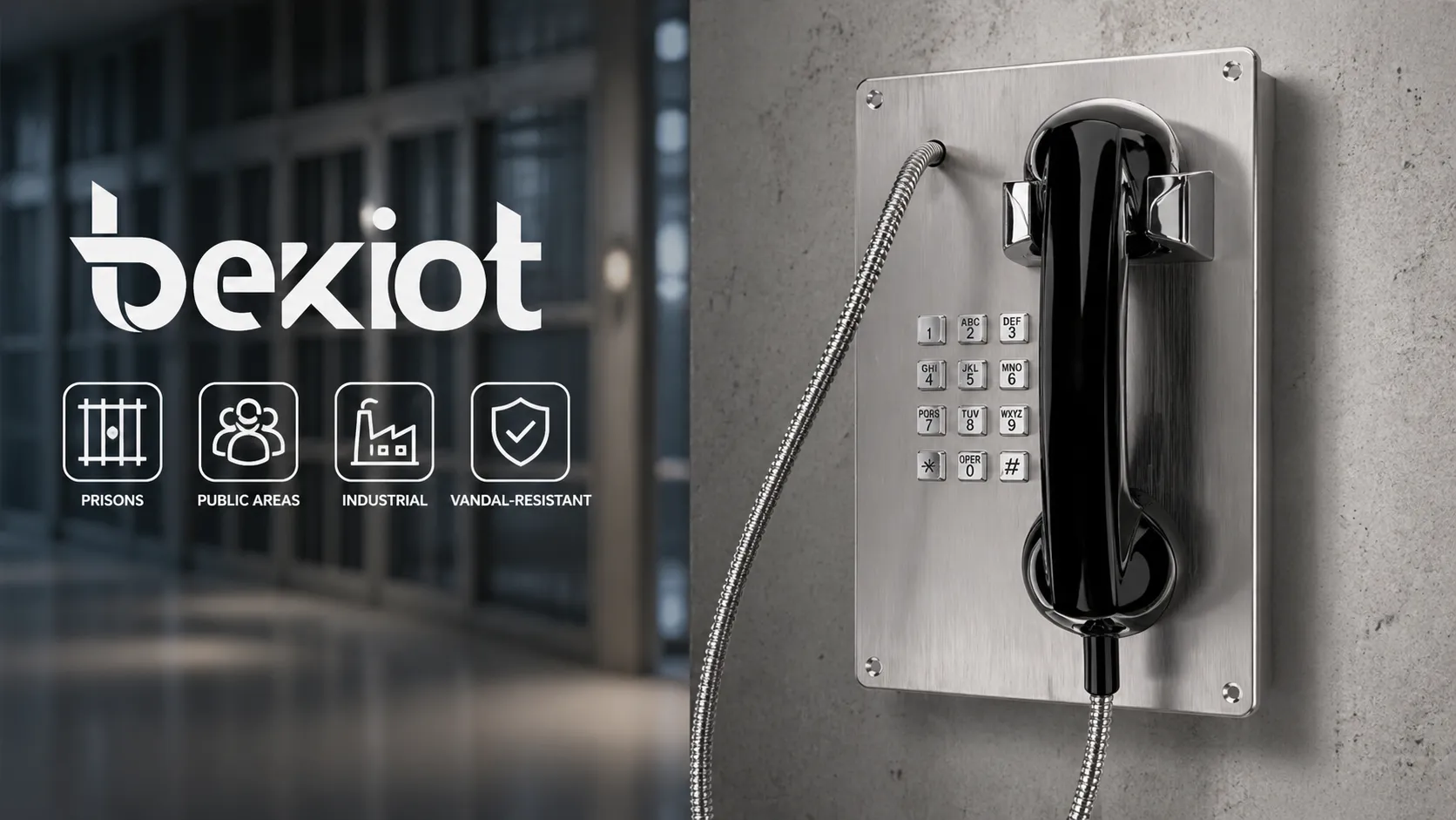 BT22 vandal-resistant telephone with stainless steel housing for prisons public areas and industrial communication points