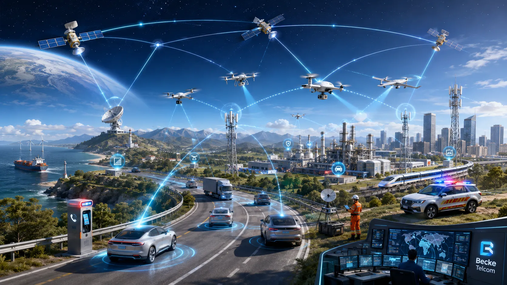 6G空天地一體化網路,串聯衛星、無人機、基地局、智慧車輛、工業園區與緊急救難通訊系統