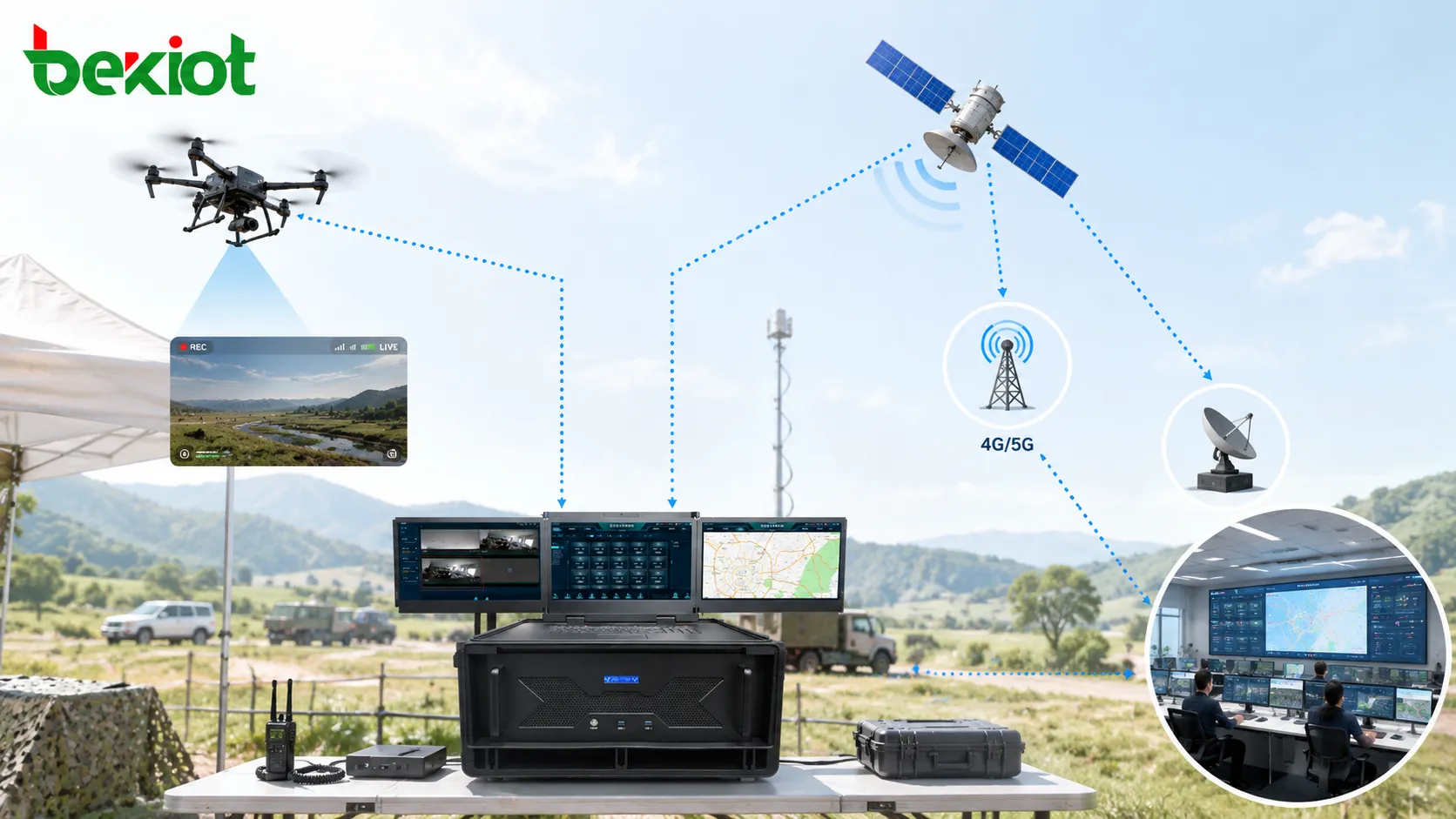 透過寬頻自組網以及衛星、4G、5G 傳輸實現無人機視訊回傳
