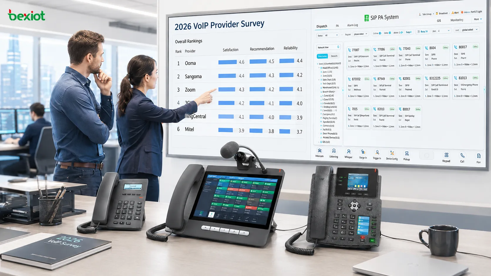 2026年VoIP供應商調查，比較Ooma、Sangoma、Zoom、3CX、RingCentral與Mitel的IT專業人士滿意度與推薦意願