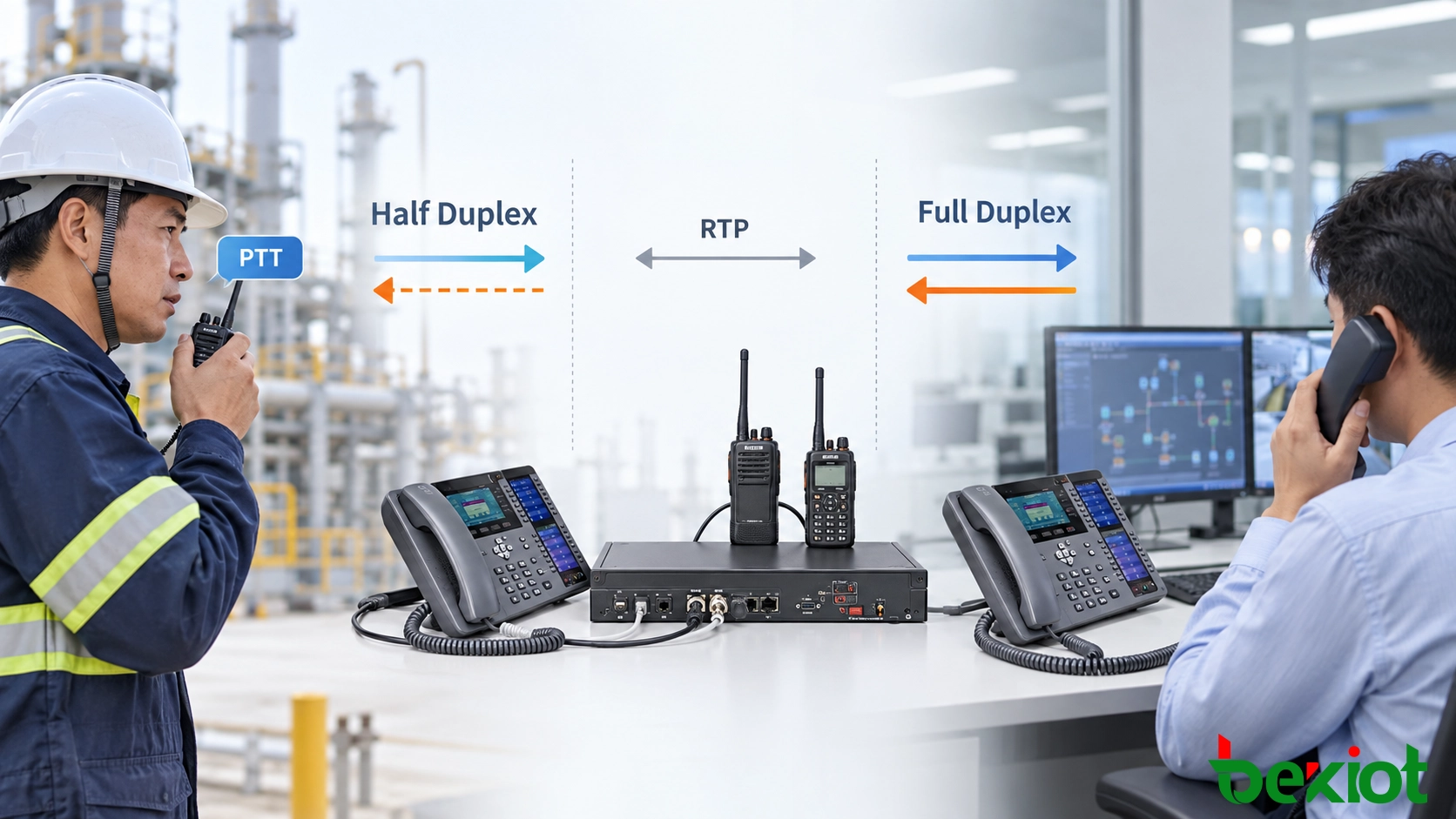 透過 SIP、RTP 與 PTT 管理協調半雙工無線電和全雙工電話呼叫控制