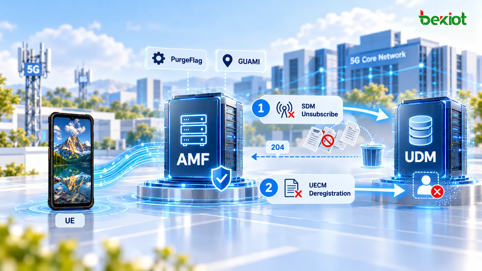 5GC AMF Purge 清除用戶簽約資料、MM Context、UDM 中的 SDM Subscription 與 UECM Registration,避免繼續保留失效的 UE 上下文